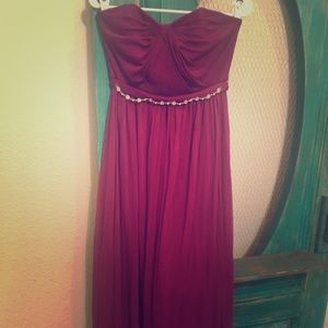 Convertible Stretch mesh gown with vintage belt